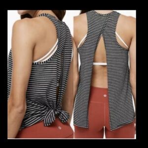 Lululemon All Tied Up Tank top - modern striped heathered black and white - 4